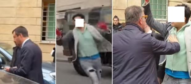 La foto sequenza del manifestante che prova a ottenere l'attenzione di Salvini La foto sequenza del manifestante che prova a ottenere l'attenzione di Salvini