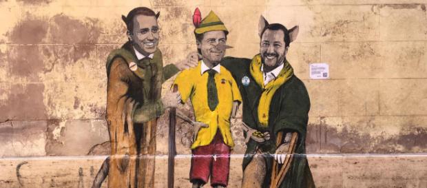 Roma, il murale con Salvini, Di Maio e Conte nei panni dei personaggi di Pinocchio - virgilio.it Roma, il murale con Salvini, Di Maio e Conte nei panni dei personaggi di Pinocchio - virgilio.it
