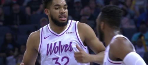 Karl-Anthony Towns came up with a huge double-double in his team's win on Saturday (Mar. 23). [Minnesota Timberwolves/YouTube]