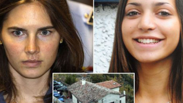 Amanda Knox e Meredith Kercher, nel riquadro la villetta di Perugia dove la studentessa inglese trovò la morte.