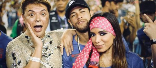 David Brazil ao lado de Neymar e Anitta: polêmica em plena Sapucai (Crédito: Reprodução/Instagram David Brazil)