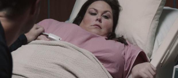 Kate Pearson is having difficulties with the pregnancy. Photo: screencap via NBC Kate Pearson is having difficulties with the pregnancy. Photo: screencap via NBC