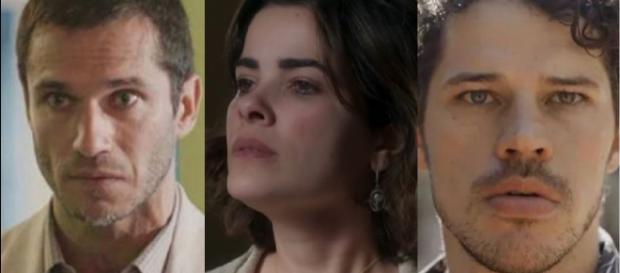Stela, Aranha e Junior em O Sétimo Guardião. (Foto: Reprodução/TV Globo) Stela, Aranha e Junior em O Sétimo Guardião. (Foto: Reprodução/TV Globo)