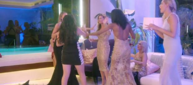 The girls take the fight for love literally as tensions build in the villa (Image credit: The Bachelor UK/Channel 5) The girls take the fight for love literally as tensions build in the villa (Image credit: The Bachelor UK/Channel 5)