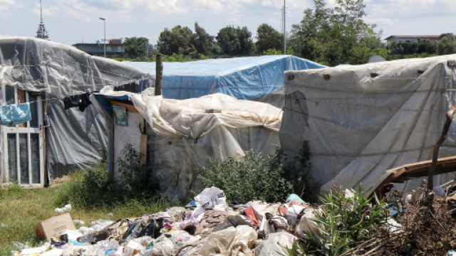 Un'immagine della baraccopoli di San Ferdinando.