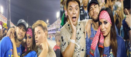 Anitta, David Brazil e Neymar na Sapucaí (Montagem: Instagram)