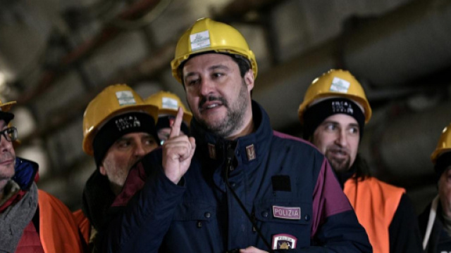Matteo Salvini in visita al cantiere del Tav