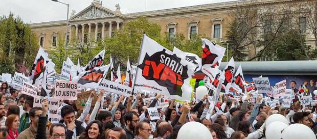 Madrid, manifestazione contro lo svuotamento delle province spagnole. Madrid, manifestazione contro lo svuotamento delle province spagnole.