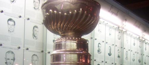 An image of the Stanley Cup. [image source: Author unknown- Wikimedia Commons]