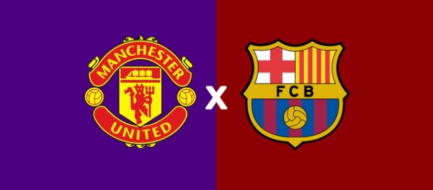 Manchester United x Barcelona ao vivo. (Montagem/ Diogo Marcondes) Manchester United x Barcelona ao vivo. (Montagem/ Diogo Marcondes)