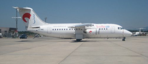 An aircraft at Tirana's Mother Teresa Airport. [Image source/Albinfo, Wikimedia Commons]