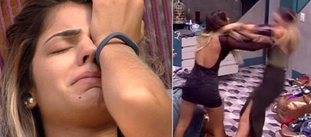 Sisters durante briga que resultou na expulsão de Hariany. (Reprodução/TV Globo) Sisters durante briga que resultou na expulsão de Hariany. (Reprodução/TV Globo)