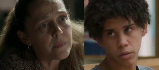 Judith e Feijão em 'O Sétimo Guardião' (Reprodução/TV Globo) Judith e Feijão em 'O Sétimo Guardião' (Reprodução/TV Globo)