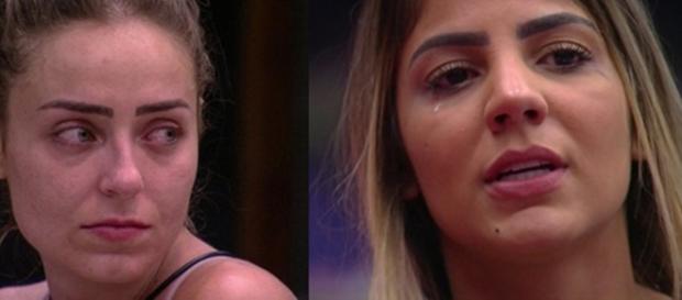 Na reta final do programa, Paula lamenta pela expulsão de Hariany e afirma que ajudará a amiga. (Reprodução/Rede Globo) Na reta final do programa, Paula lamenta pela expulsão de Hariany e afirma que ajudará a amiga. (Reprodução/Rede Globo)