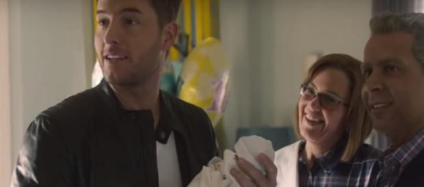 Kevin Pearson is holding baby Jack in his hands. Photo: screencap via Rotten Tomatoes TV/ YouTube Kevin Pearson is holding baby Jack in his hands. Photo: screencap via Rotten Tomatoes TV/ YouTube