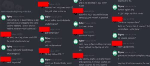 The Discord conversation between Jonny K and the hacker. [Image source: The Fortnite Guy/YouTube]