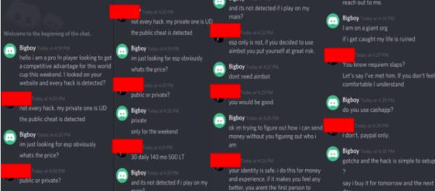 Fortnite Team Kaliber Cuts Ties With Pro Gamer For Cheating Iron - the discord conversation between jonny k and the hacker image source the fortnite