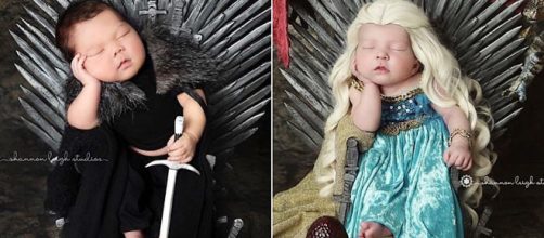 Bebês foram vestidos de Jon Show e Daenerys. (Reprodução/Instagram/@shannonleighstudios)