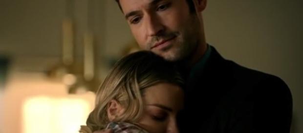 Lucifer hugs Chloe image via LiraxEdits/YouTube screencap Lucifer hugs Chloe image via LiraxEdits/YouTube screencap
