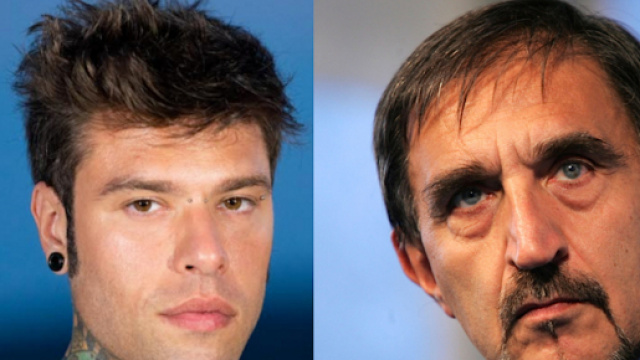 Fedez a sinistra, Ignazio La Russa a destra.