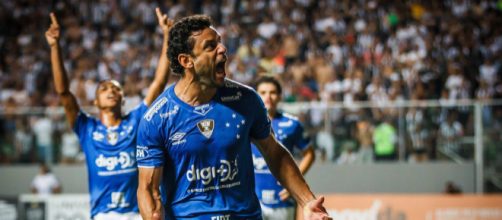 Fred comemora o gol do título. (Divulgação/ Vinnícius Silva / Cruzeiro)