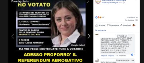 Giorgia Meloni attaccata dal M5S sui social: "votò il fiscal compact"