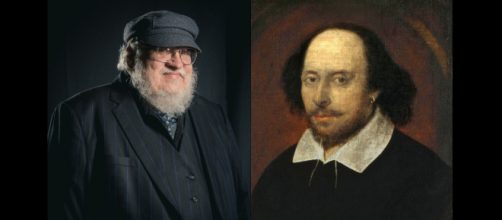 Los escritores George R.R. Martin y William Shakespeare