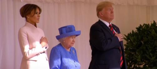President Trump meets Britain's queen. [Image source/Washington Post YouTube video]