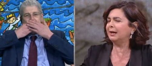 Mario Giordano e Laura Boldrini si beccano in tv