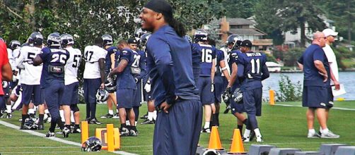 Marshawn Lynch ran for over 10,000 yards in his 11-year career. [Image Source: Flickr | Nikki Jones]