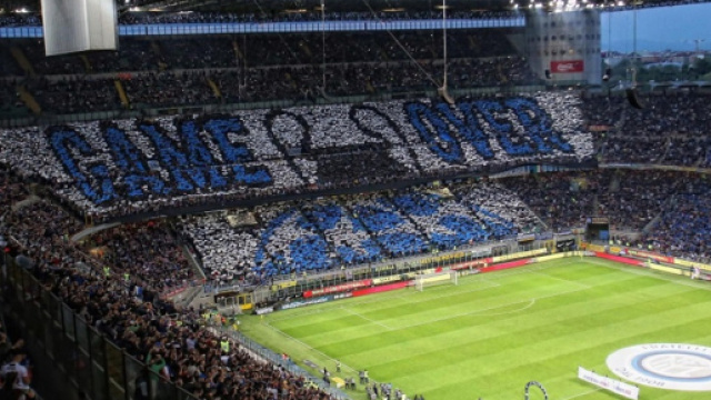 La coreografia della Curva Nord in Inter-Juventus.