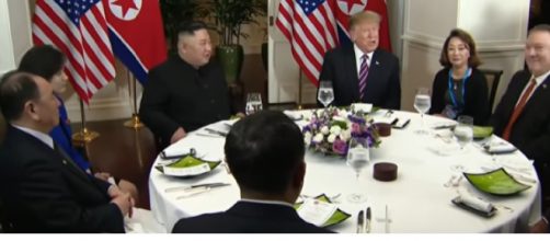 Donald Trump, Kim Jong Un share dinner in Vietnam during 2nd summit. [Image source/Global News YouTube video]