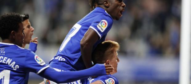 Celebración del gol de Ibra en el Carlos Tartiere. Fotografía: Real Oviedo Celebración del gol de Ibra en el Carlos Tartiere. Fotografía: Real Oviedo