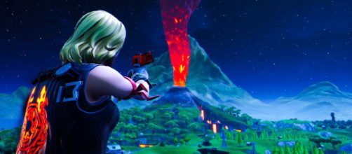 Fortnite's volcano is starting to erupt. [Image source: In-game screenshot]