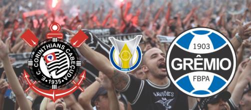 Corinthians x Grêmio terá transmissão exclusiva do Premiere. (Reprodução/ Montagem)