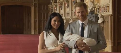 Prince Harry and Meghan Markle show off their newborn son [Image Guardian News/YouTube]