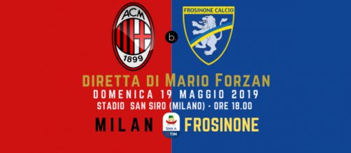 Serie A: 37ma giornata Milan - Frosinone ore 18. San Siro