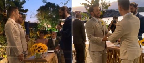 Casal oficializou a união na presença de amigos famosos. (Reprodução/Instagram/@carlinhosmaiaof)