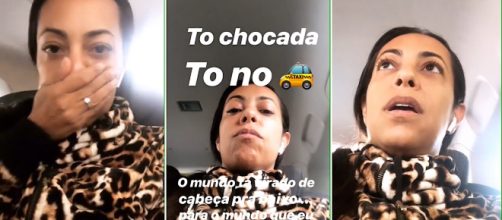 Samantha filmou conversa com motorista. (Reprodução/Instagram/@samanthaschmutz)