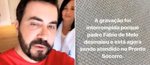 Padre deixou mensagem que havia desmaiado. (Reprodução/Instagram/@pefabiodemelo)