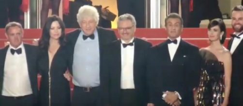 Sylvester Stallone and the team of Rambo V on the red carpet at Cannes Film Festival. [Image source: People_in_pfw/YouTube ]