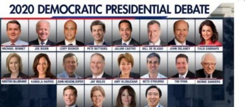 The lineups for the first Democrat debate is set. [Image Credit: MSNBC/YouTube]