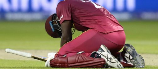 West Indies player Braithwaite kneels after failing to win- Photo-image credit star sports/youtube