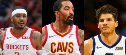 Carmelo Anthony, Kyle Korver and JR Smith are candidates to join the Lakers – image credit: NBA machines/Flickr photos (Pxilr Editor)