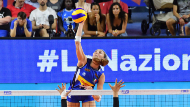 La giovanissima Elena Pietrini in azione - FOTO federvolley.it