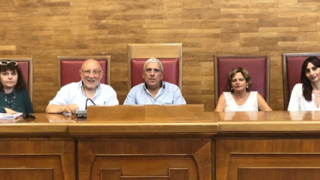 I rappresentanti delle sigle sindacali riuniti al Tribunale di Palermo.