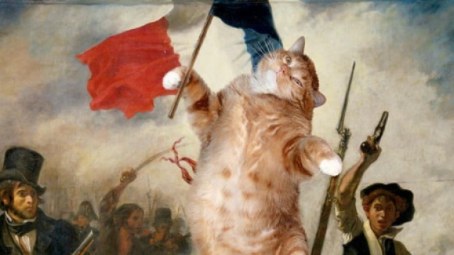 le chat guidant le peuple - Photo publiée sur le compte Instagram fatcatart