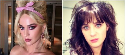 Katy Perry e Zooey Deschanel parecem até a mesma pessoa. (Reprodução/Instagram/@katyperry/@zooeydeschanel)