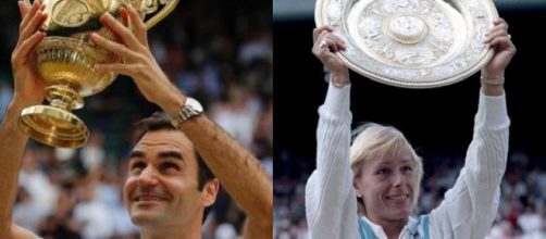 Roger Federer e Martina Navratilova, re e regina all times di Wimbledon