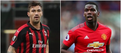 Alessio Romagnoli e Paul Pogba (foto: pianetamilan.it; thetimes.co.uk)